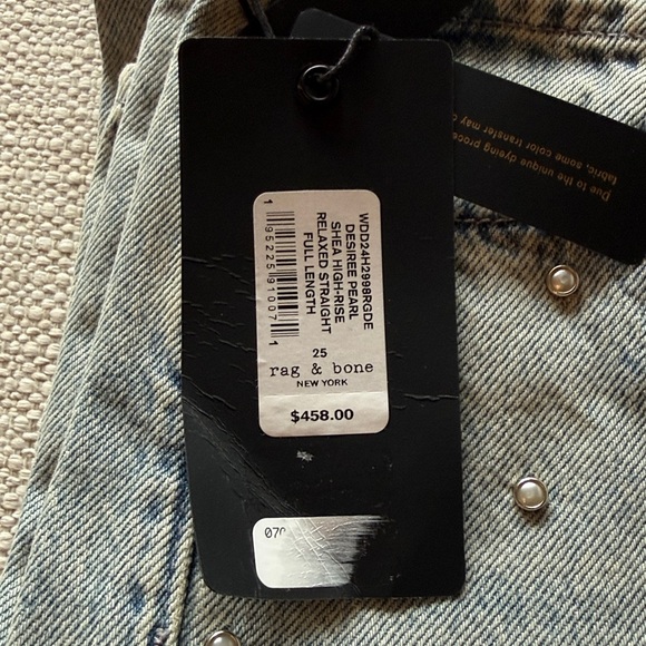 rag & bone shea straight leg jeans - Desiree Pearl. NWT - Picture 2 of 6
